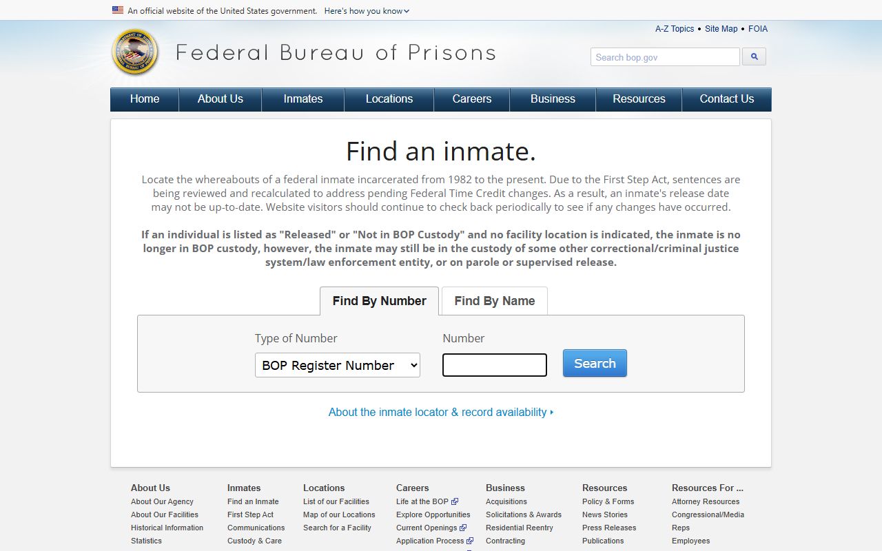 Federal BOP locator for Webster Parish cases outside jail mugshots